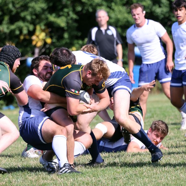 Two Rugby players walking together